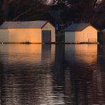 Boat Sheds At Dawn by Anne Wilson