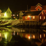 Fishing Village in winter by Carol Hall Highly Commended